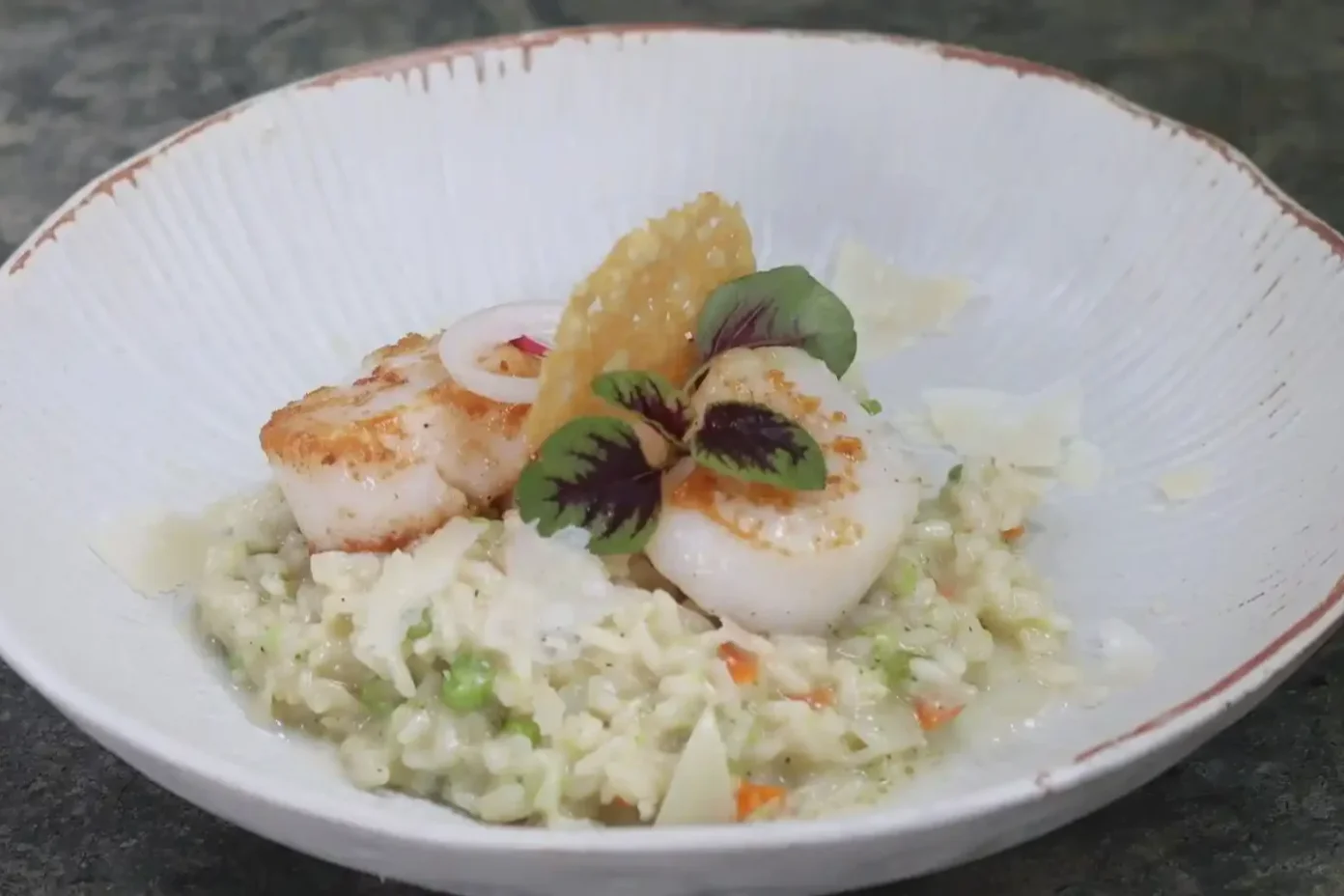 Risotto de St Jacques et légumes croquants